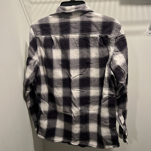 Mens Grey and White Flannel Size Small - Picture 2 of 3